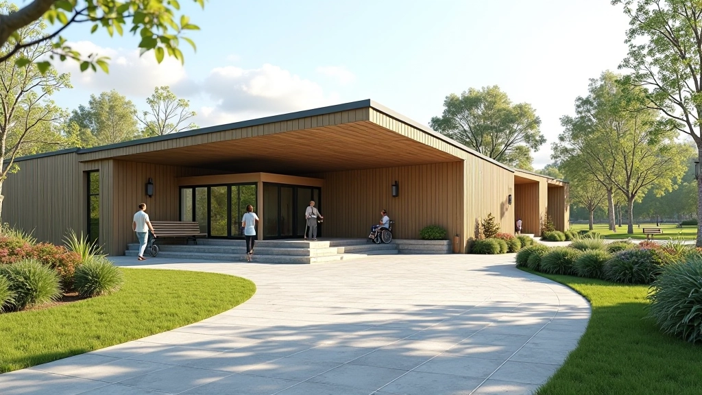 Accessible parking area and visitor facilities at Lullymore Heritage Park entrance